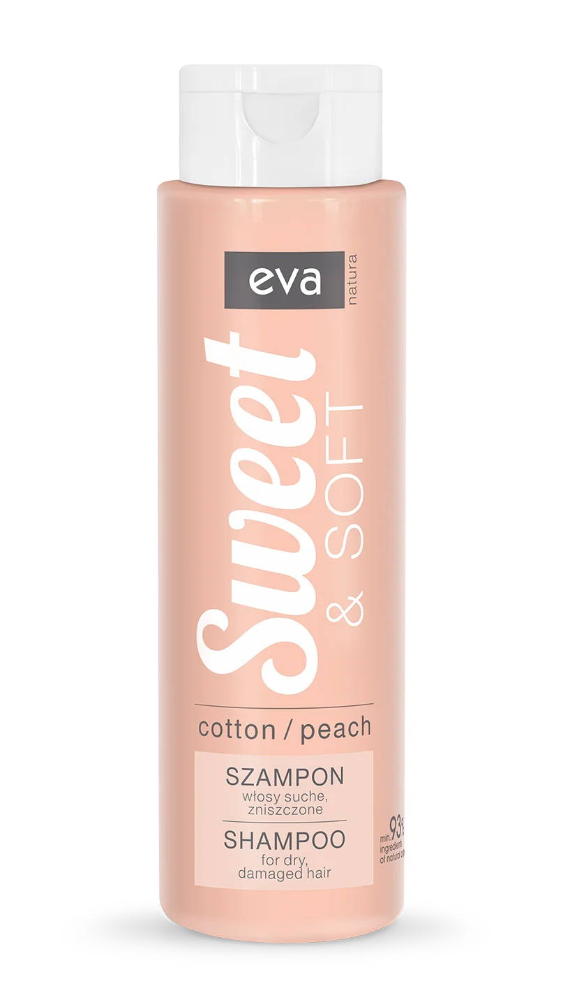 Eva Natura Sweet and Soft. Szampon bawełna i brzoskwinia, włosy suche i zniszczone