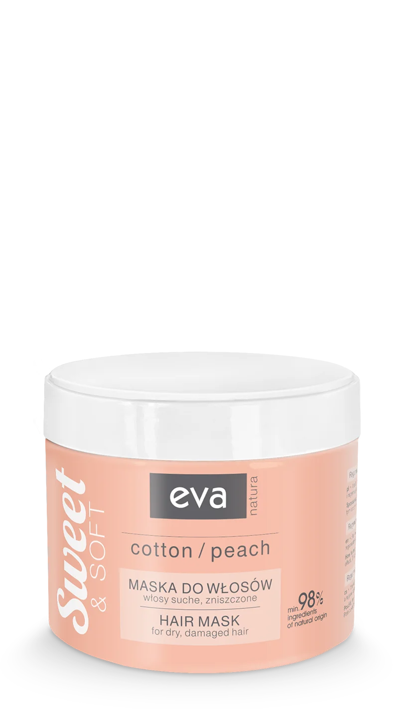 Eva Natura Sweet and Soft. Maska bawełna i brzoskwinia, włosy suche i zniszczone